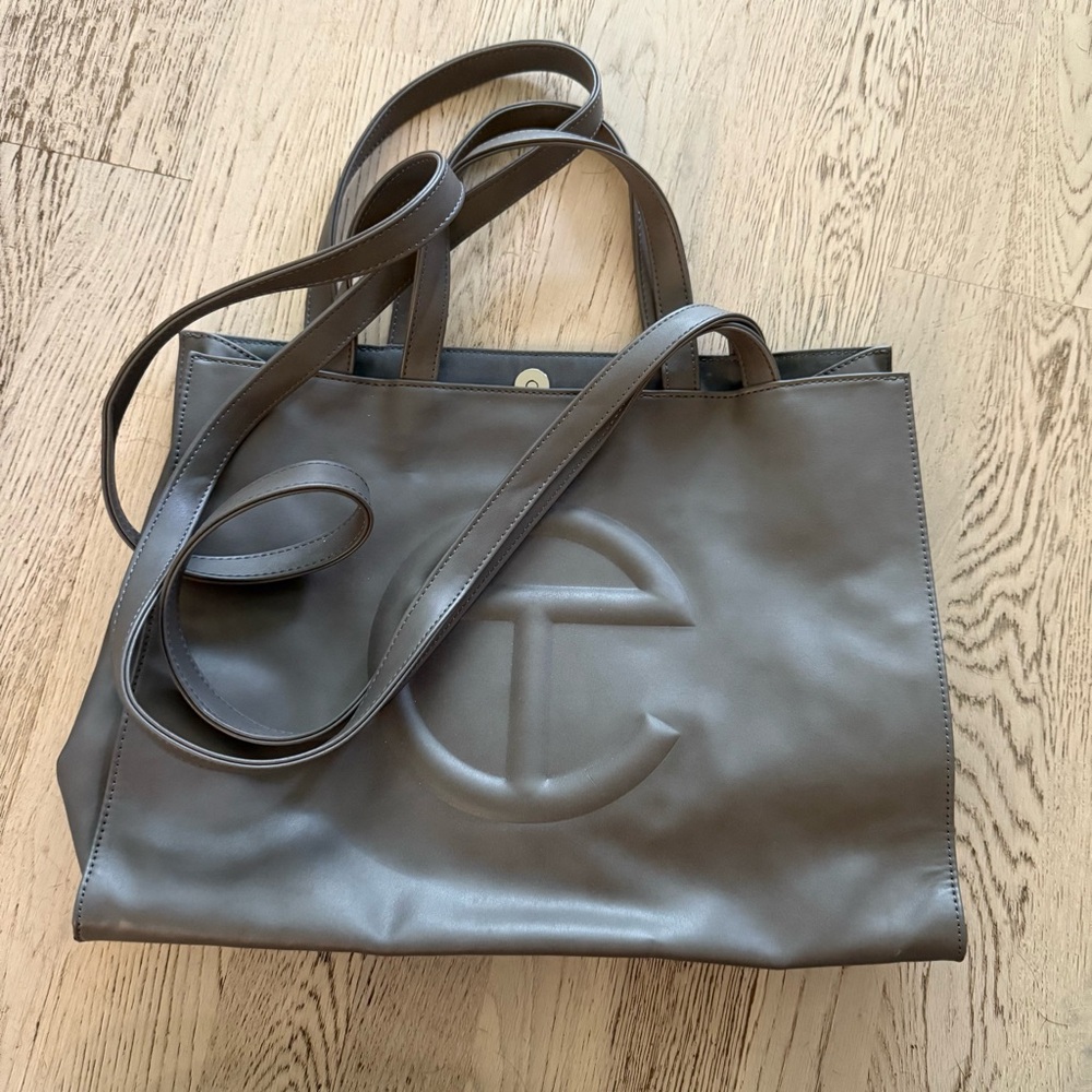 Telfar grey medium shopping Bag